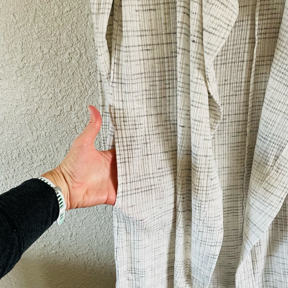 Anthropologie Saturday Sunday Grey & White Soft Duster Cardigan - Picture 6 of 16